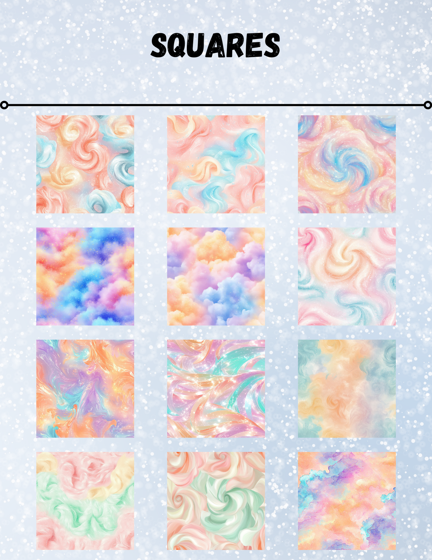 "Cotton Candy Swirl 6" Decorative Diamond Painting Release Paper