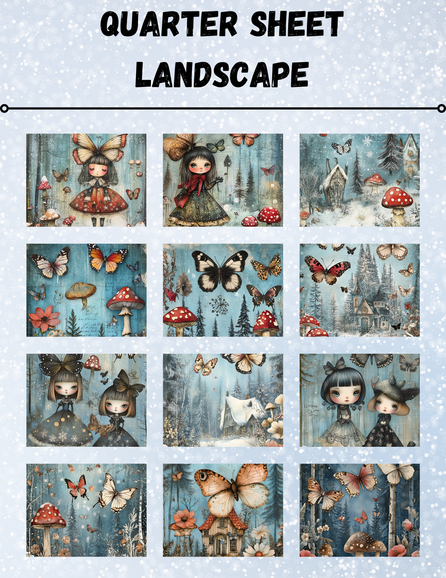 "Winter Frolic" Decorative Diamond Painting Release Papers