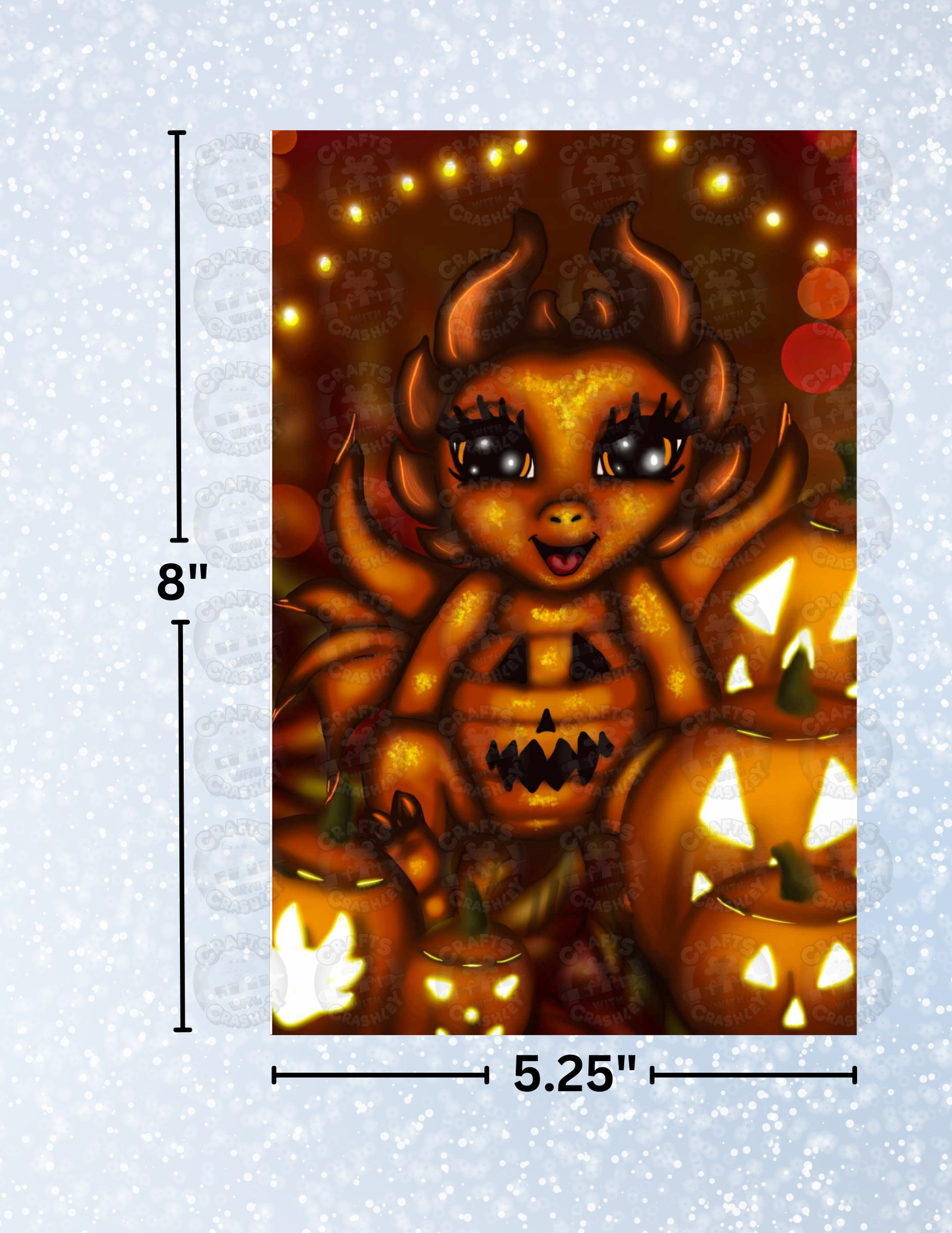 "Pumpkin Patch Dragon" by Emma Casey Decorative Diamond Painting Release Papers