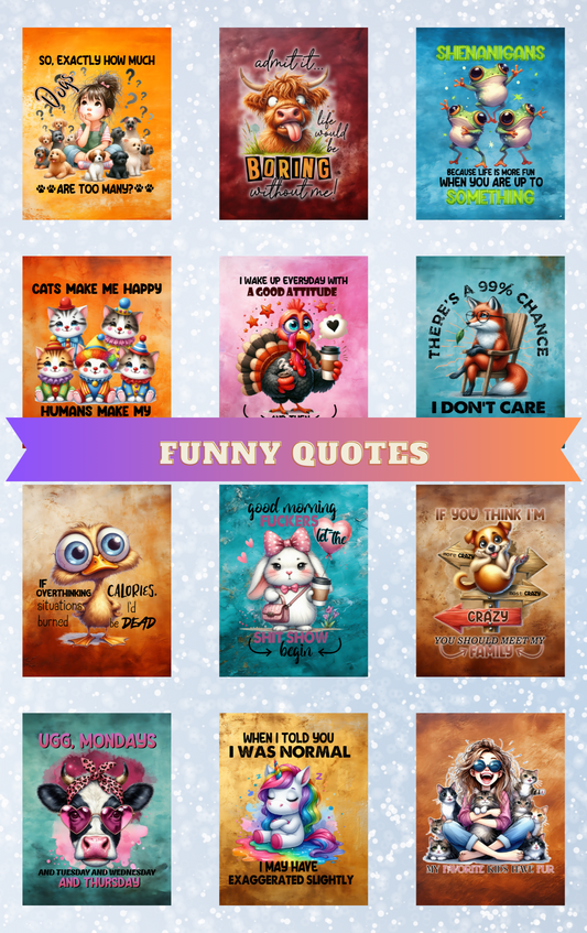 "Funny Quotes" Decorative Diamond Painting Release Paper