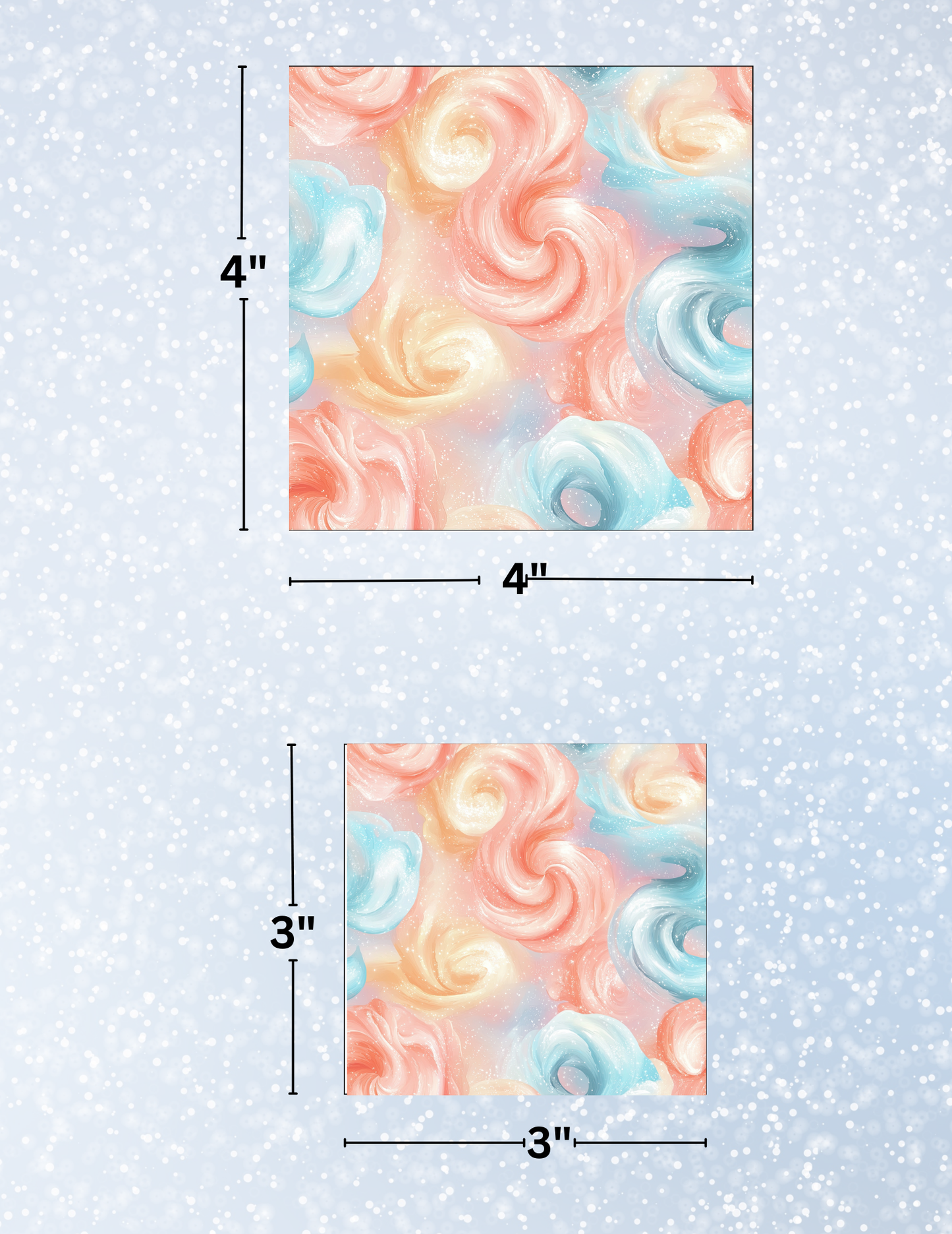 "Cotton Candy Swirl 6" Decorative Diamond Painting Release Paper