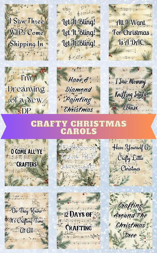 "Crafty Christmas Carols" Decorative Diamond Painting Release Paper