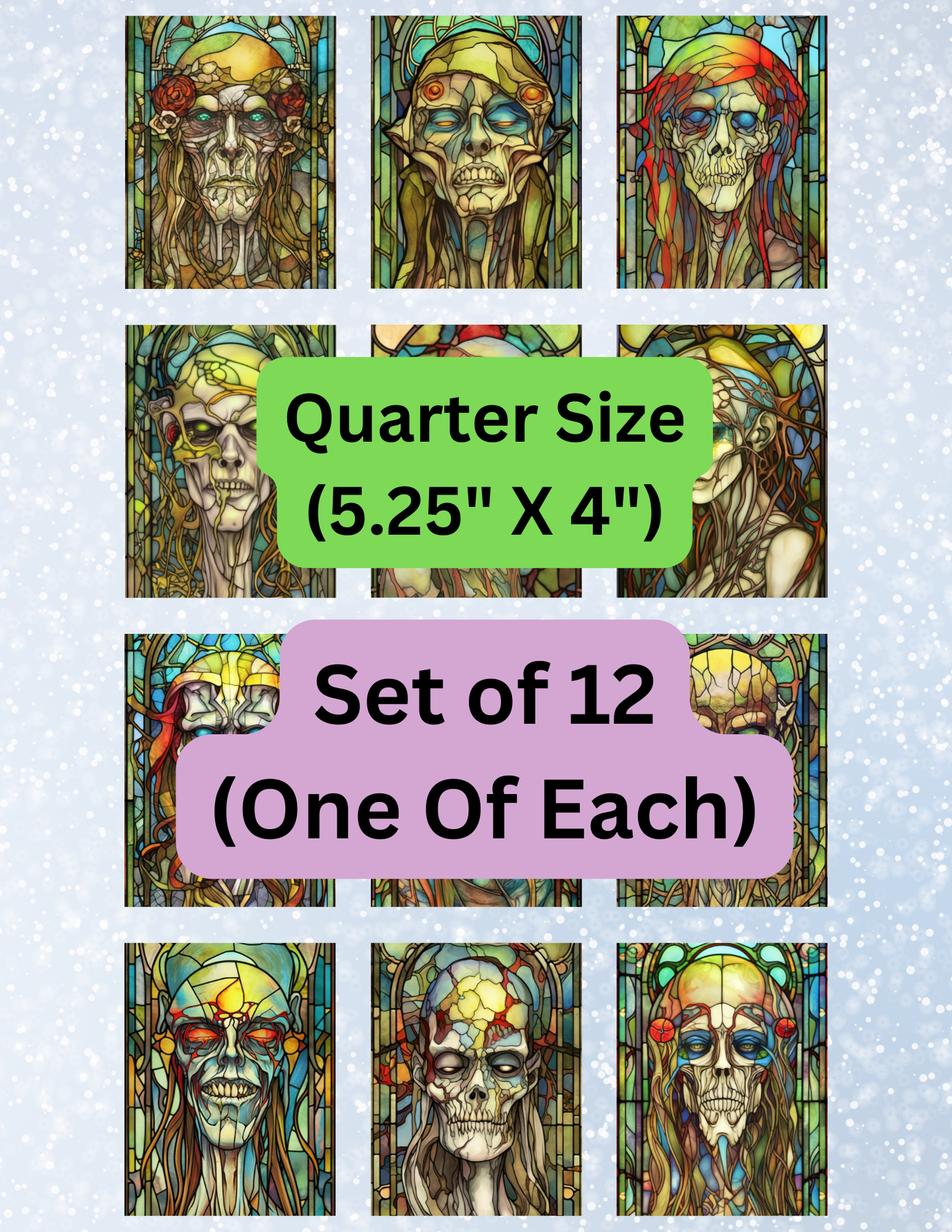 "Stained Glass Zombies" Premium Diamond Painting Release Papers