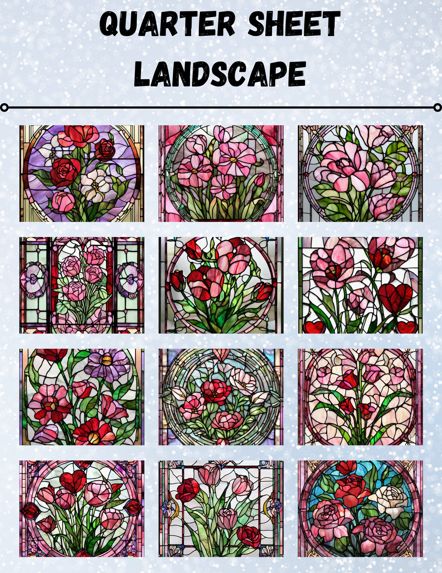 "Lover's Flowers" Decorative Diamond Painting Release Paper