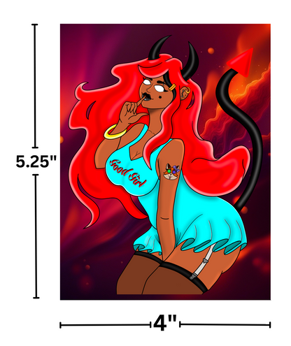 "Devil Girl" by Mrs Coffee Decorative Diamond Painting Release Papers