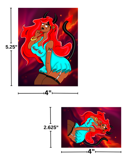 "Devil Girl" by Mrs Coffee Decorative Diamond Painting Release Papers