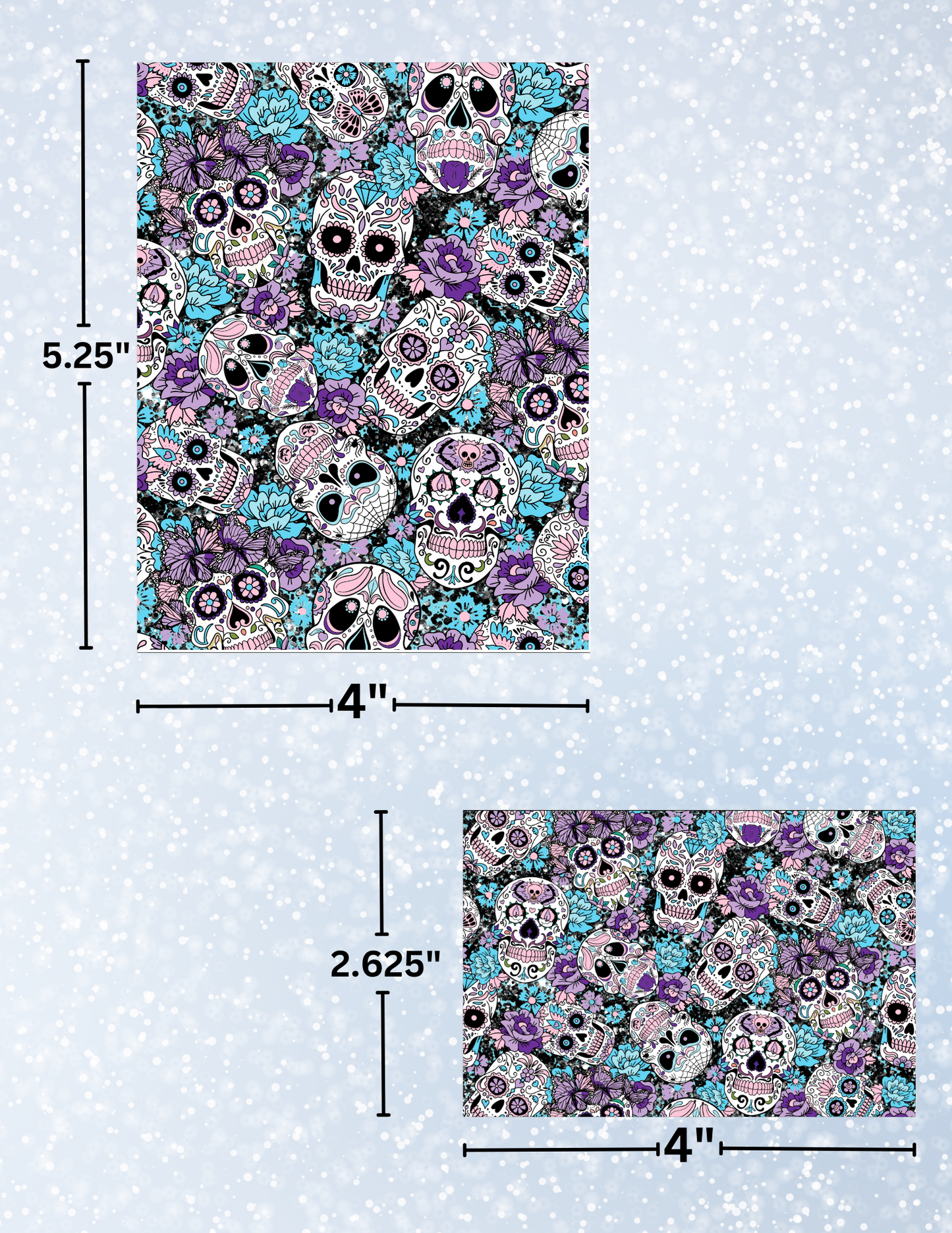 "Floral Sugar Skulls" Decorative Diamond Painting Release Papers