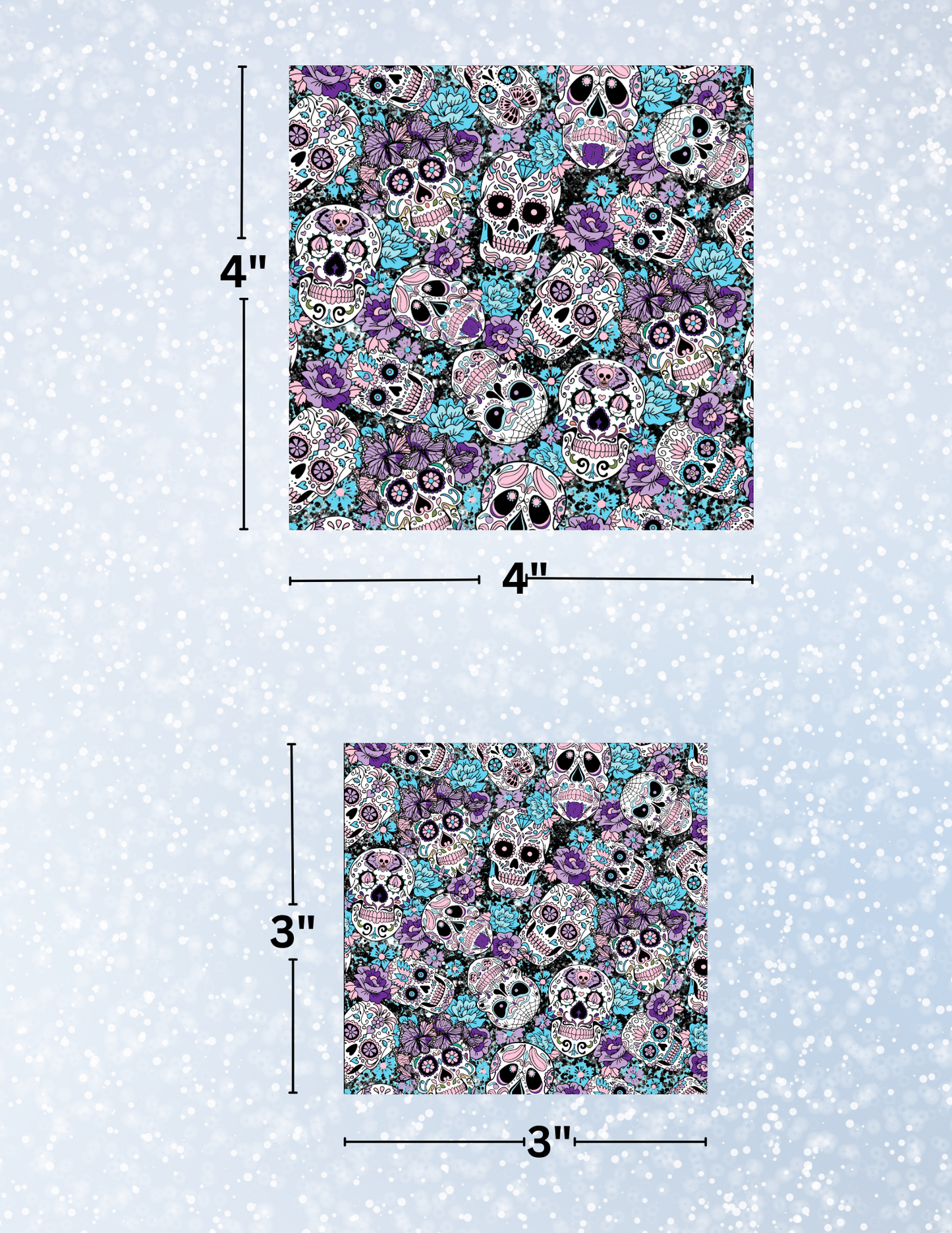 "Floral Sugar Skulls" Decorative Diamond Painting Release Papers