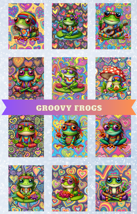 "Groovy Frogs" Premium Diamond Painting Release Papers