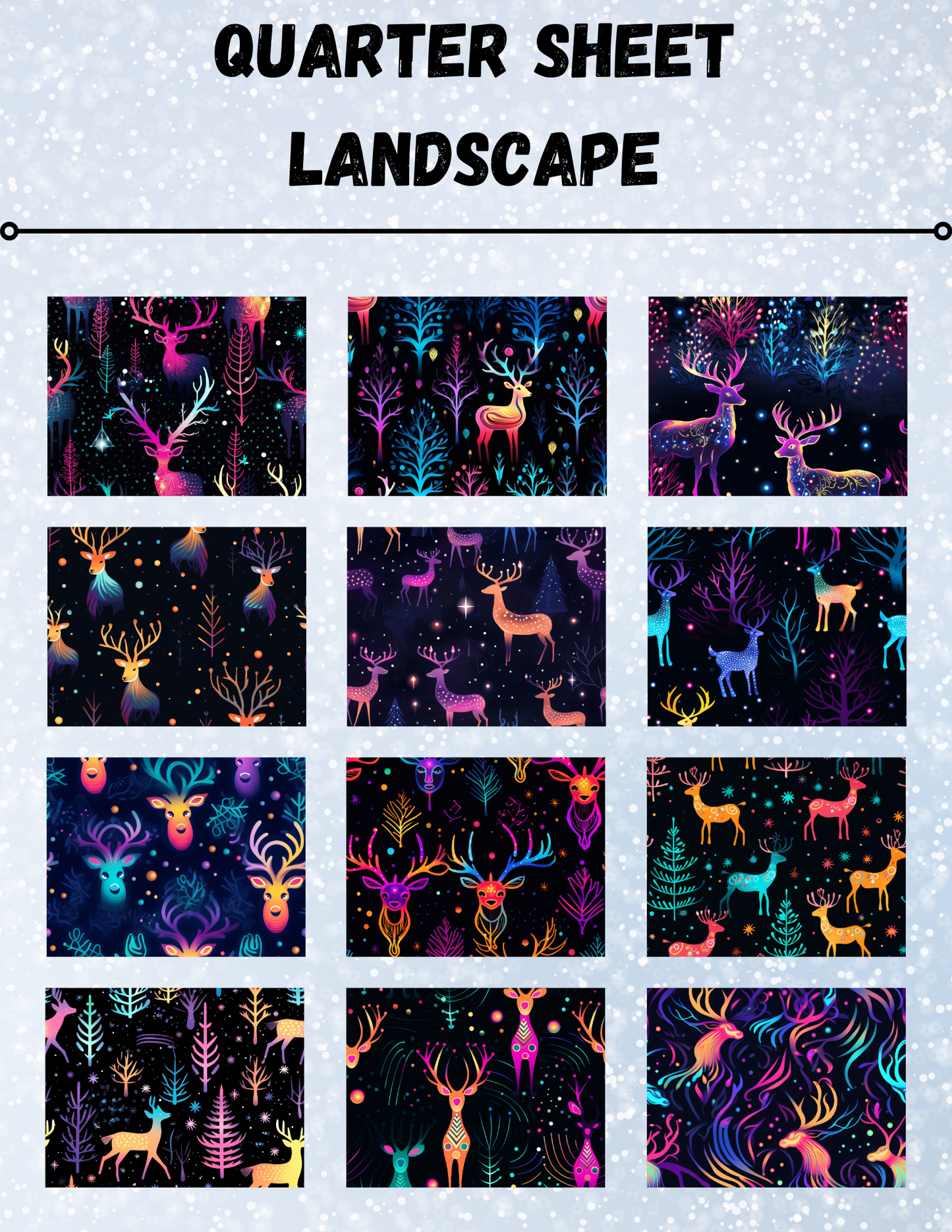 "Neon Reindeer" Decorative Diamond Painting Release Papers