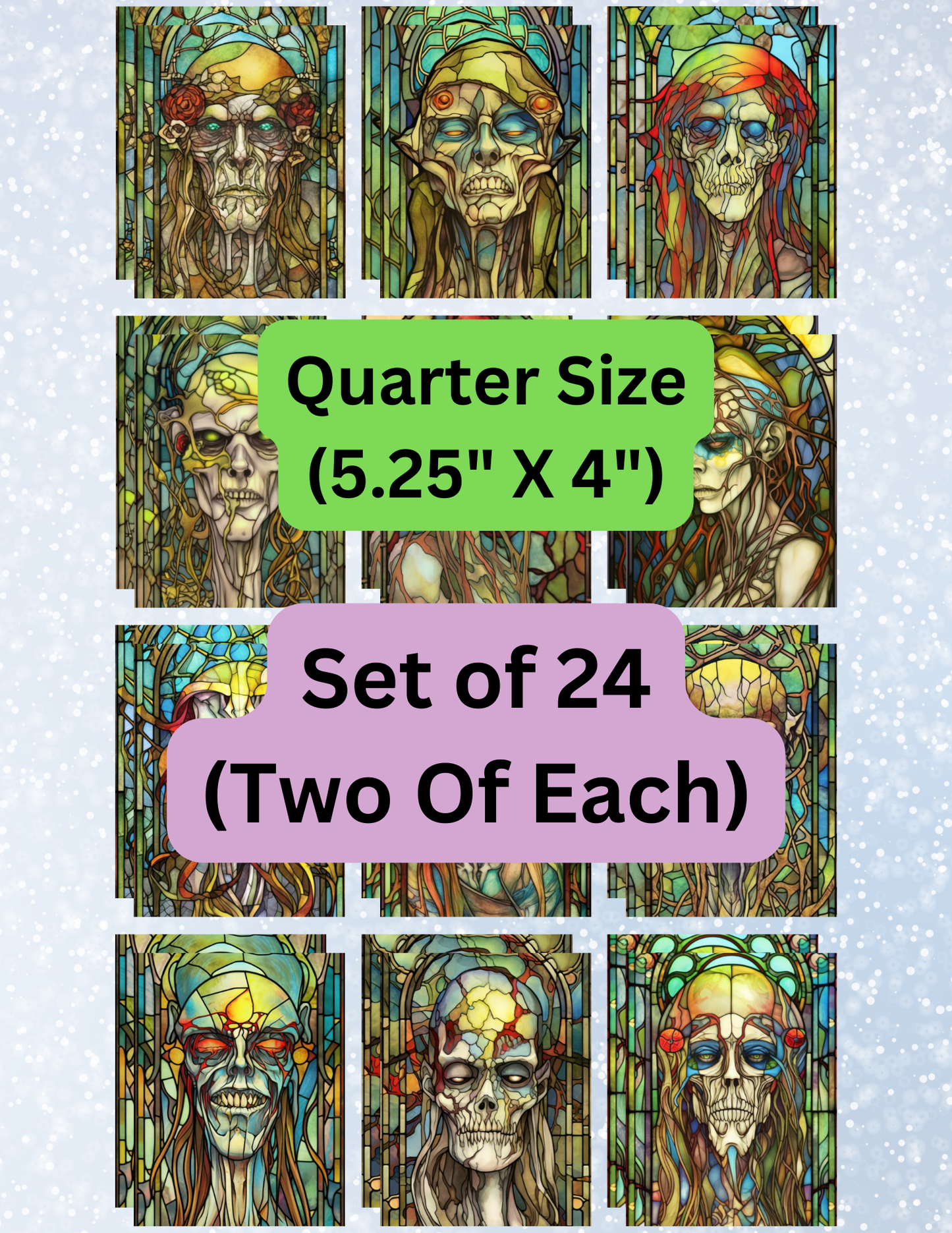 "Stained Glass Zombies" Premium Diamond Painting Release Papers