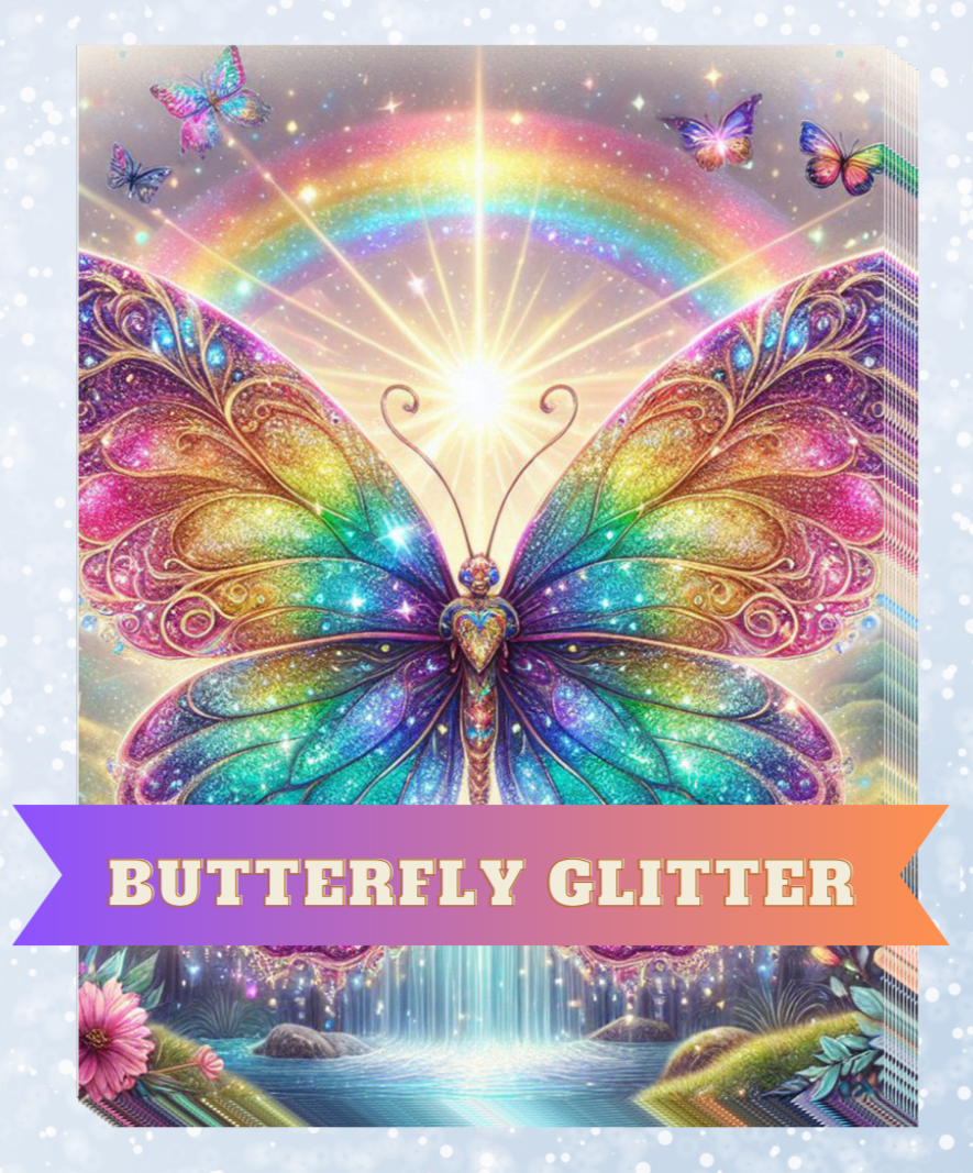 "Butterfly Glitter" Decorative Diamond Painting Release Papers