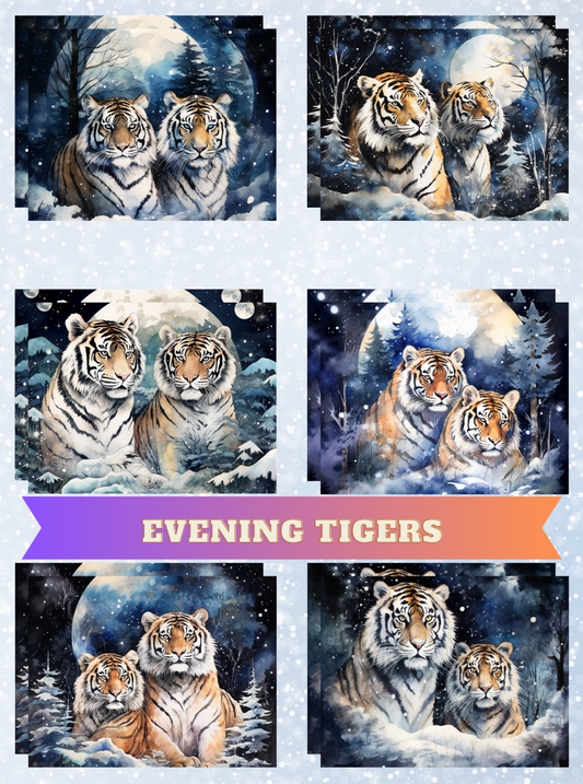 "Evening Tigers" Premium Diamond Painting Release Papers