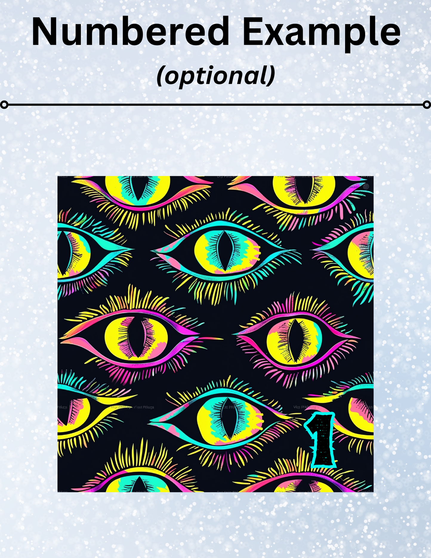 "Neon Eyes" Decorative Diamond Painting Release Papers