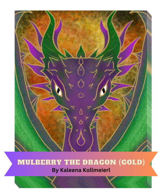 "Mulberry The Dragon (Gold)" by Kaleena Kollmeier Decorative Diamond Painting Release Papers