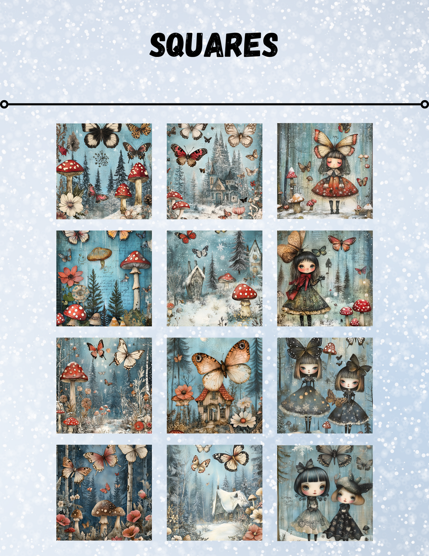 "Winter Frolic" Decorative Diamond Painting Release Papers