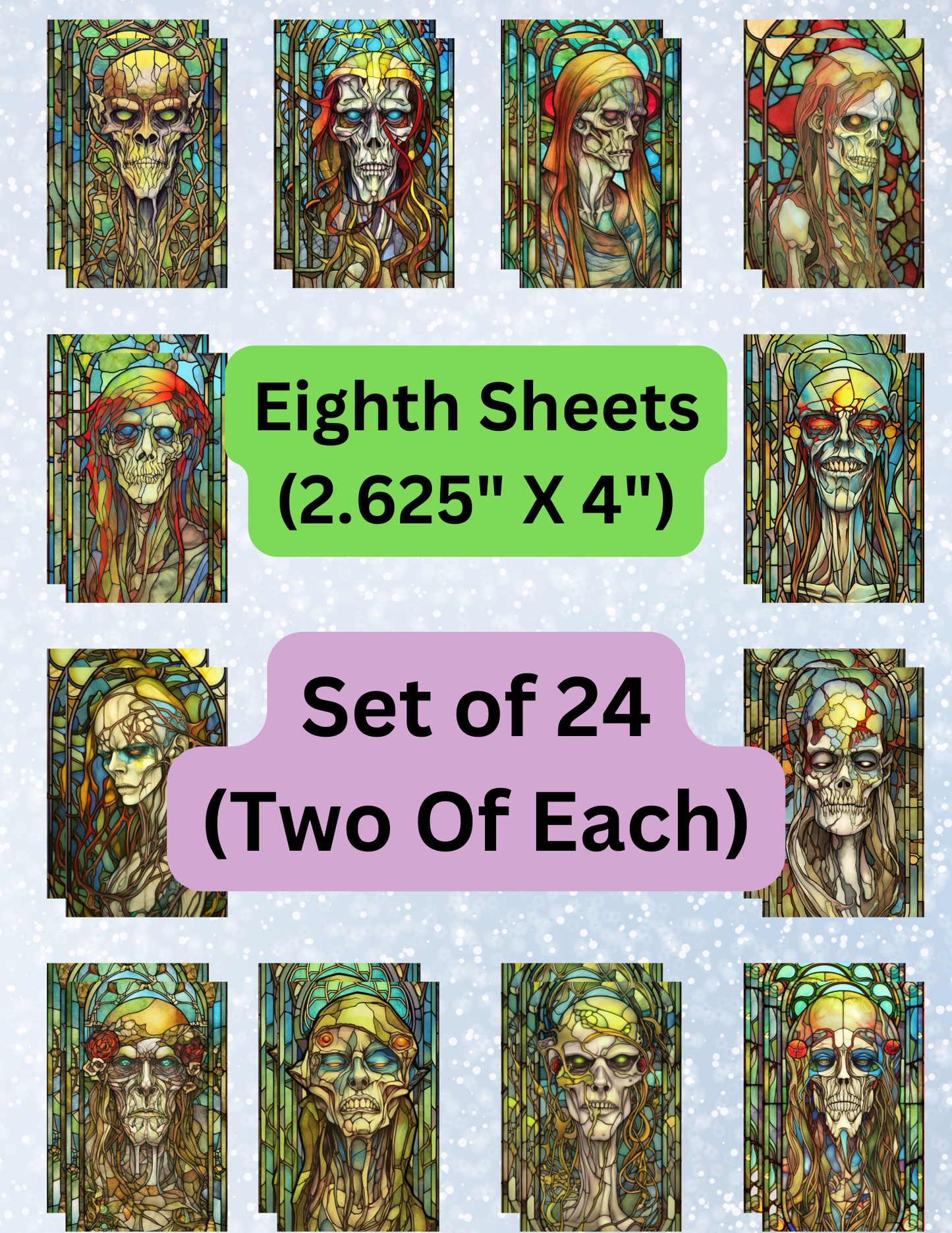 "Stained Glass Zombies" Premium Diamond Painting Release Papers