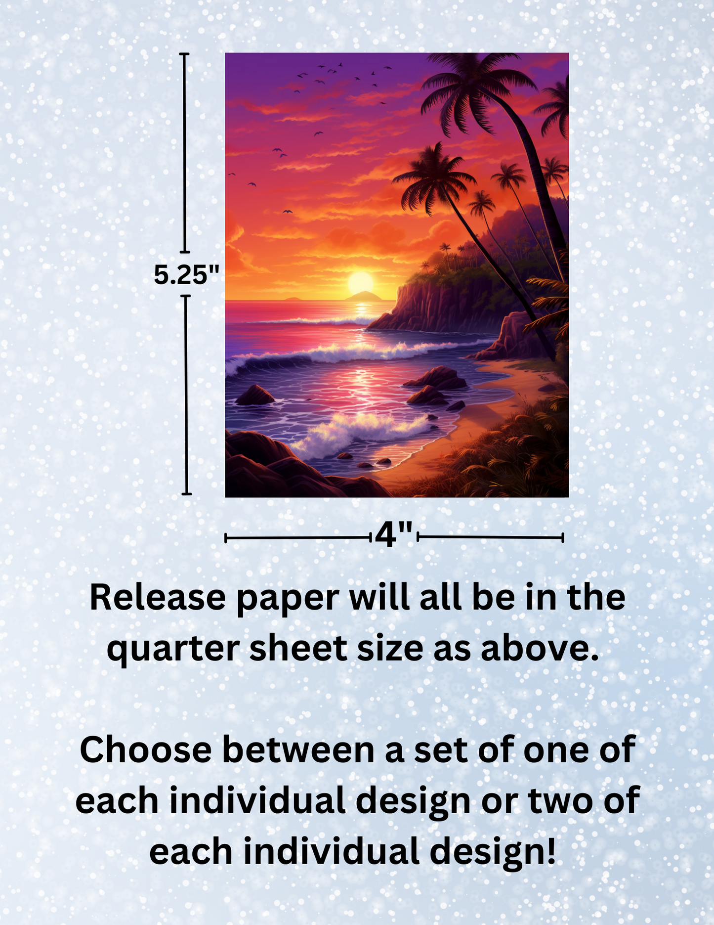 "Sunset Oasis" Premium Diamond Painting Release Papers