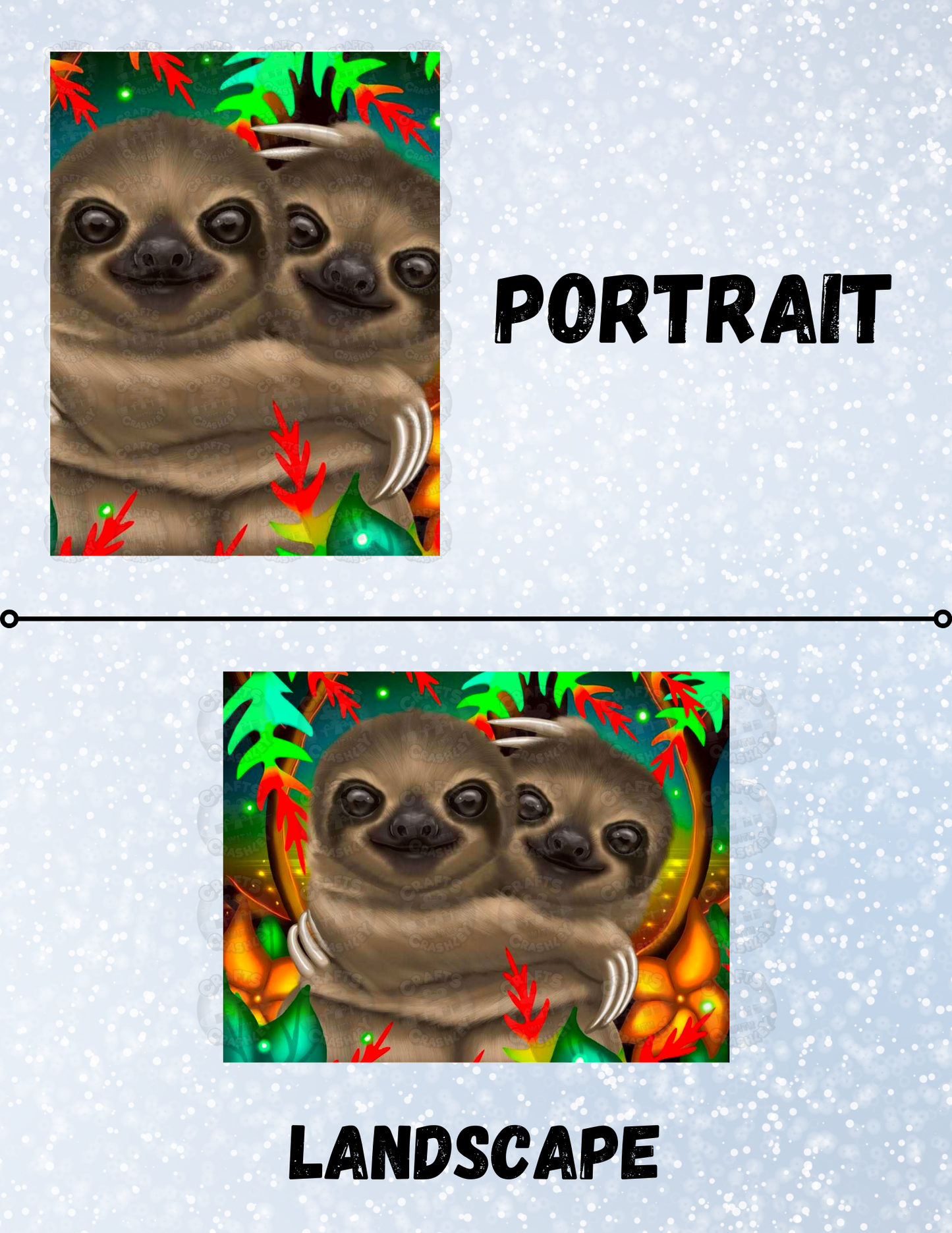 "Sloth Cuddles" by Emma Casey Decorative Diamond Painting Release Papers