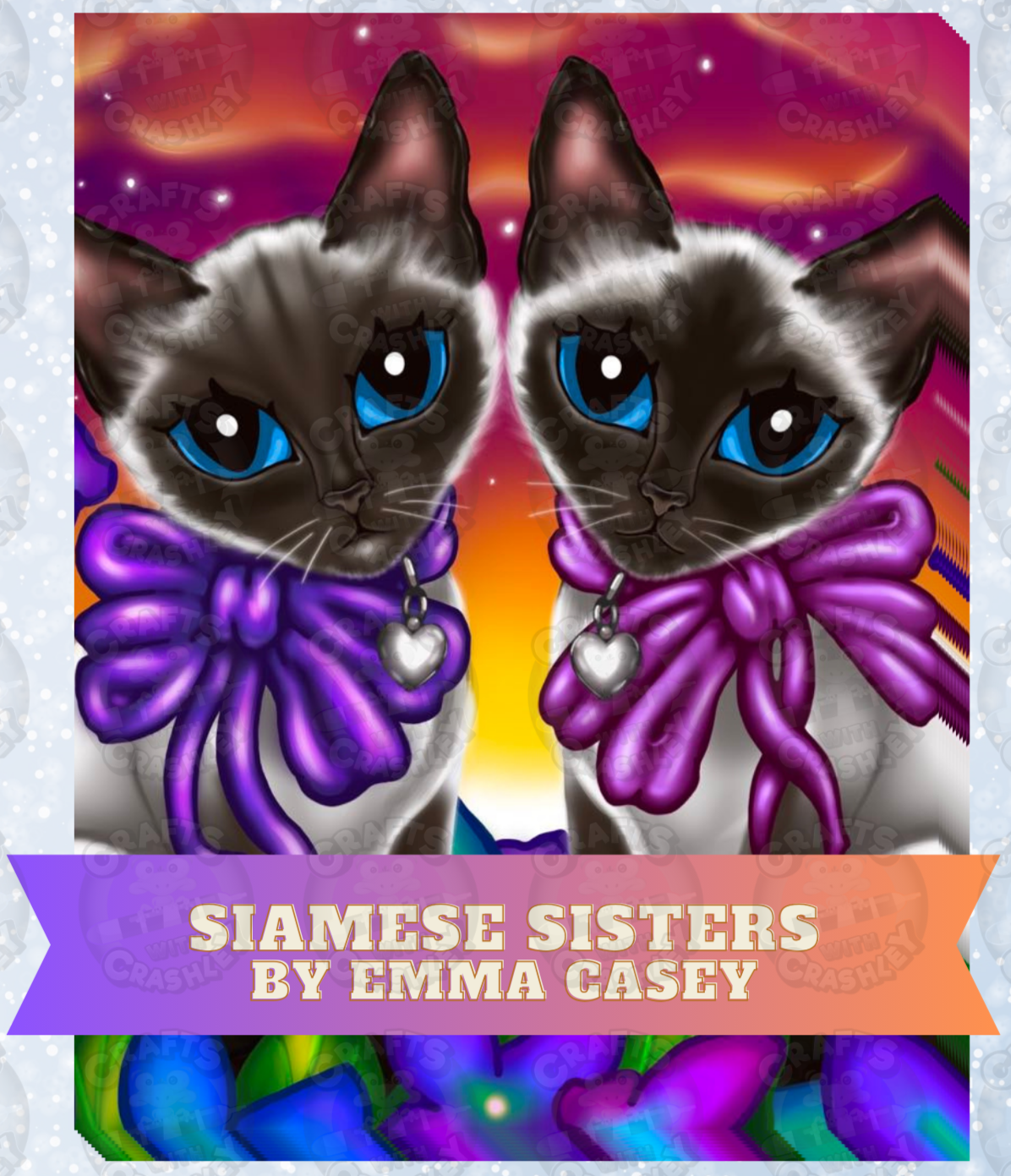 "Siamese Sisters" by Emma Casey Decorative Diamond Painting Release Papers