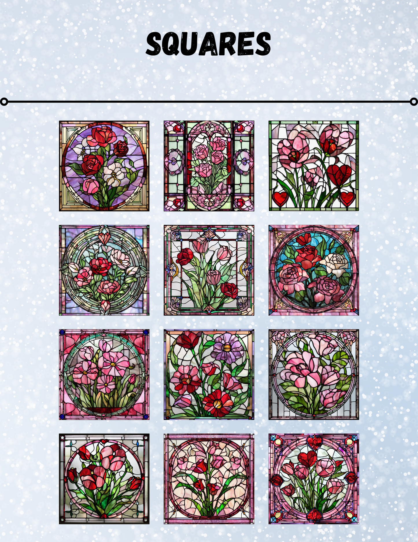 "Lover's Flowers" Decorative Diamond Painting Release Paper