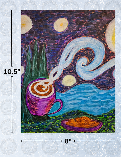 "Starry Night Coffee" By Ginny Kollmeier Decorative Diamond Painting Release Papers