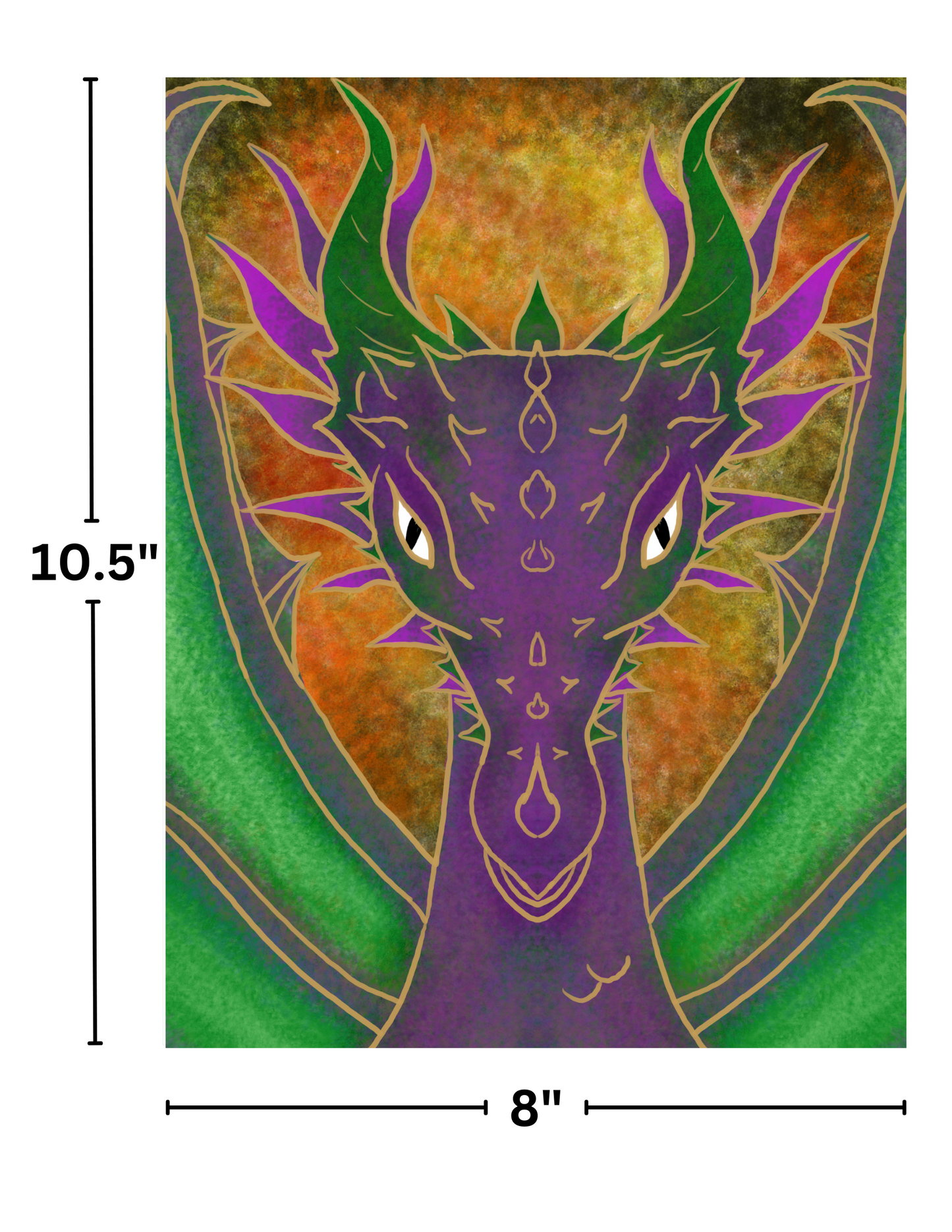 "Mulberry The Dragon (Gold)" by Kaleena Kollmeier Decorative Diamond Painting Release Papers