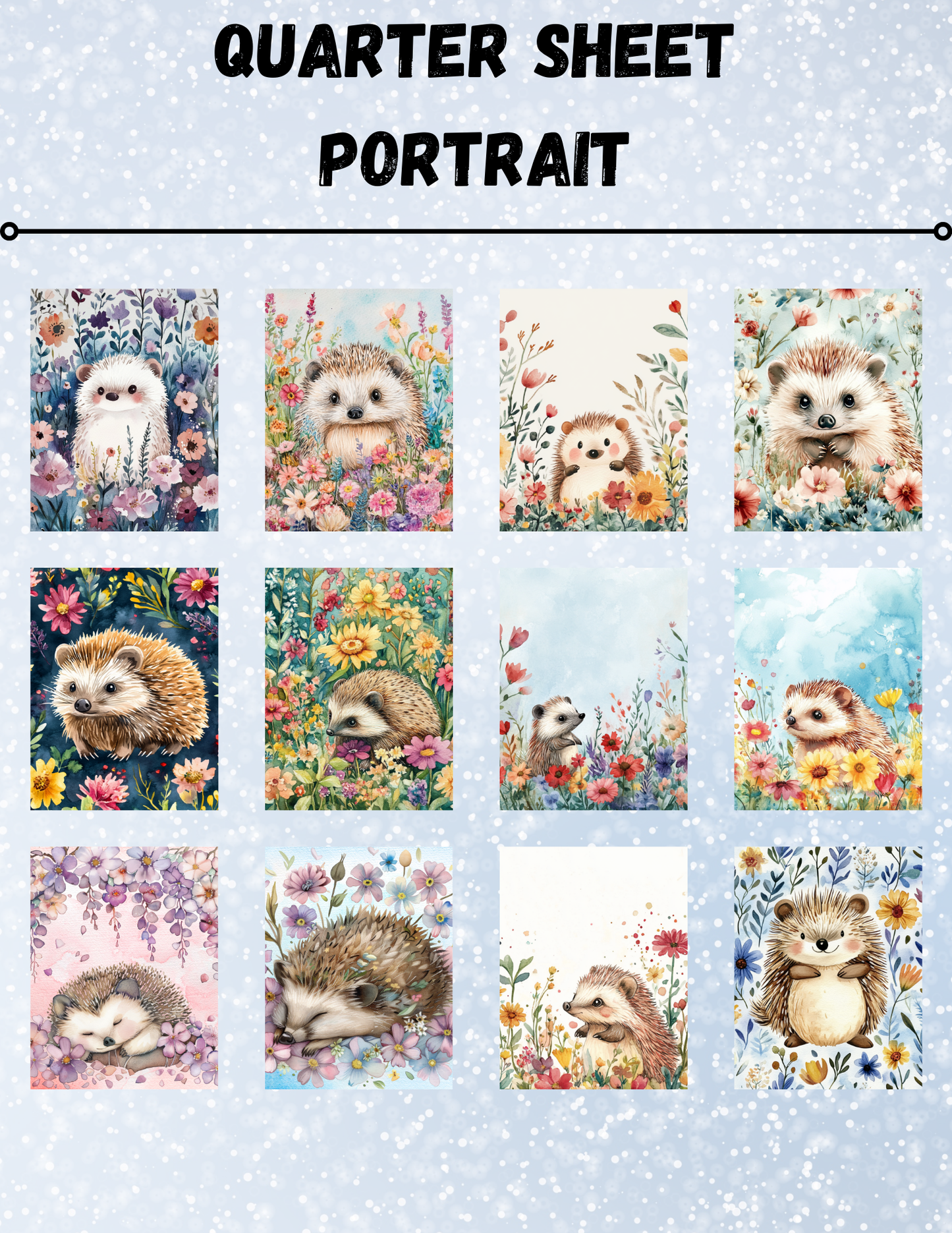 "Hedgehog Garden" Decorative Diamond Painting Release Paper