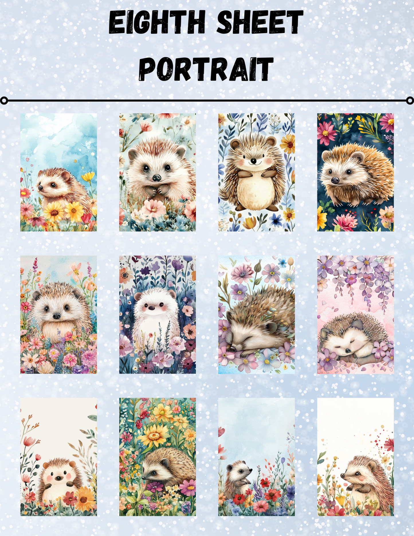 "Hedgehog Garden" Decorative Diamond Painting Release Paper