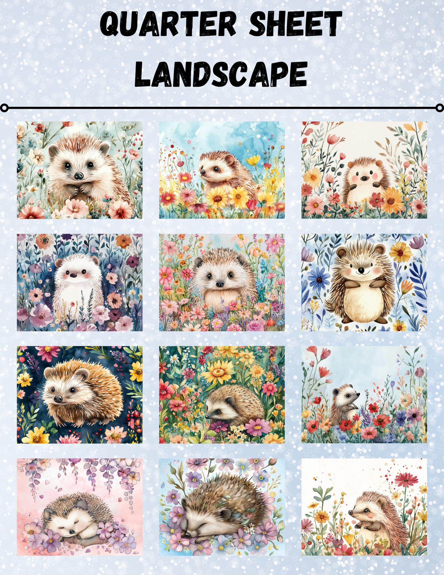 "Hedgehog Garden" Decorative Diamond Painting Release Paper