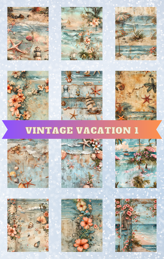 "Vintage Vacation 1" Premium Diamond Painting Release Papers