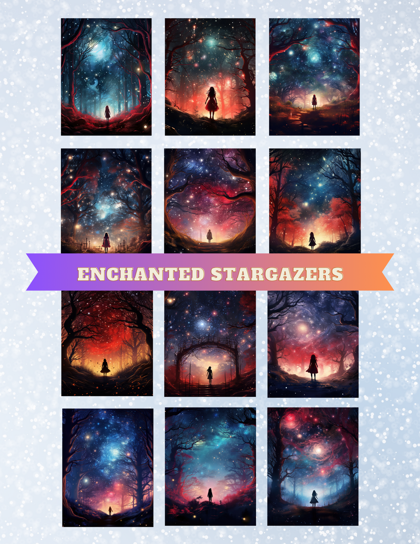 "Enchanted Stargazers" Premium Diamond Painting Release Papers