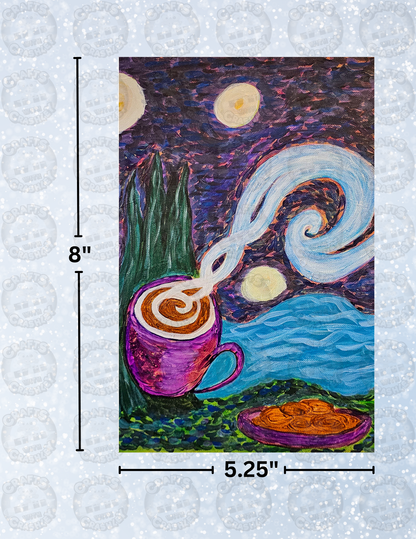 "Starry Night Coffee" By Ginny Kollmeier Decorative Diamond Painting Release Papers