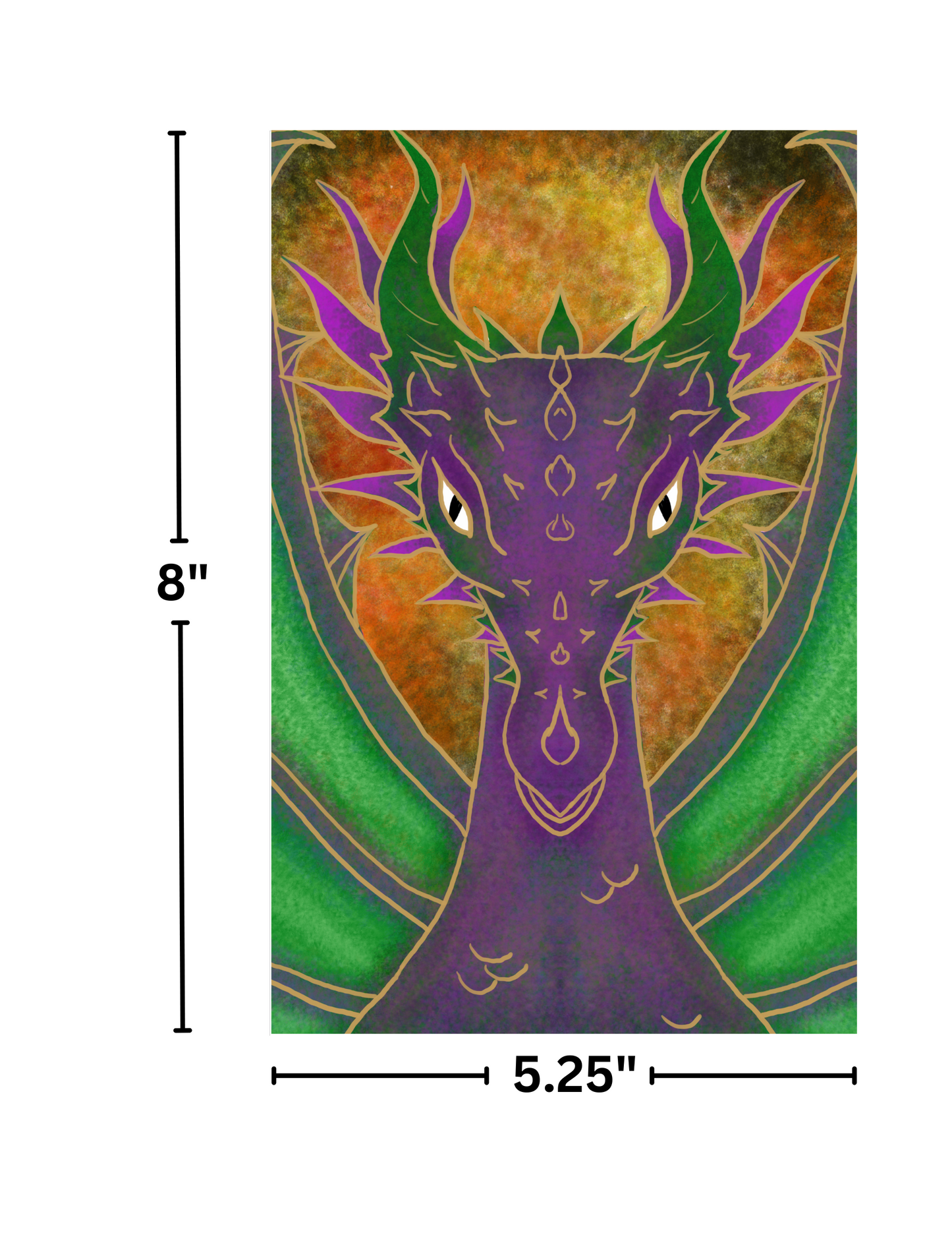 "Mulberry The Dragon (Gold)" by Kaleena Kollmeier Decorative Diamond Painting Release Papers