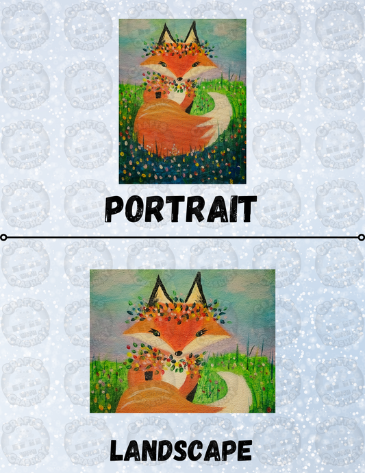 "Flower the Fox" By Ginny Kollmeier Decorative Diamond Painting Release Papers