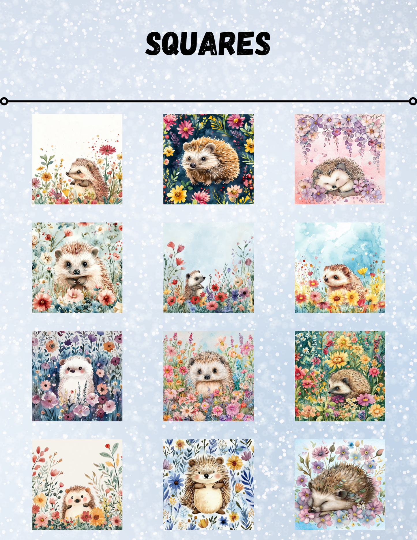 "Hedgehog Garden" Decorative Diamond Painting Release Paper