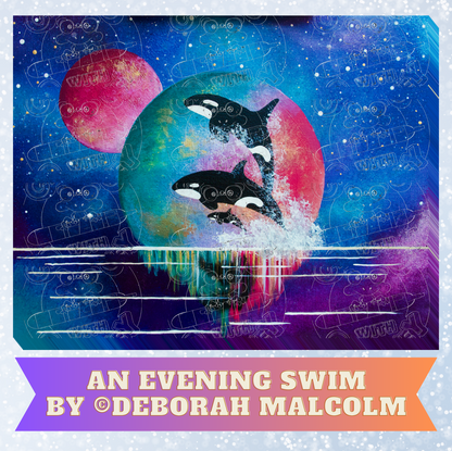"An Evening Swim" by ©Deborah Malcolm Decorative Diamond Painting Release Papers