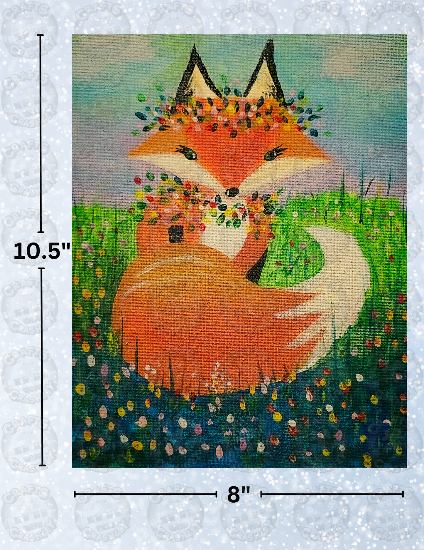 "Flower the Fox" By Ginny Kollmeier Decorative Diamond Painting Release Papers