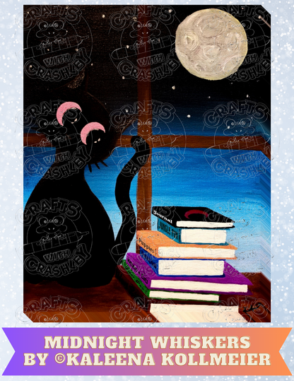 "Midnight Whiskers" by Kaleena Kollmeier Decorative Diamond Painting Release Papers