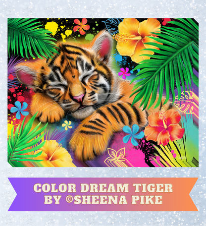 "Color Dream Tiger" by ©Sheena Pike Decorative Diamond Painting Release Papers