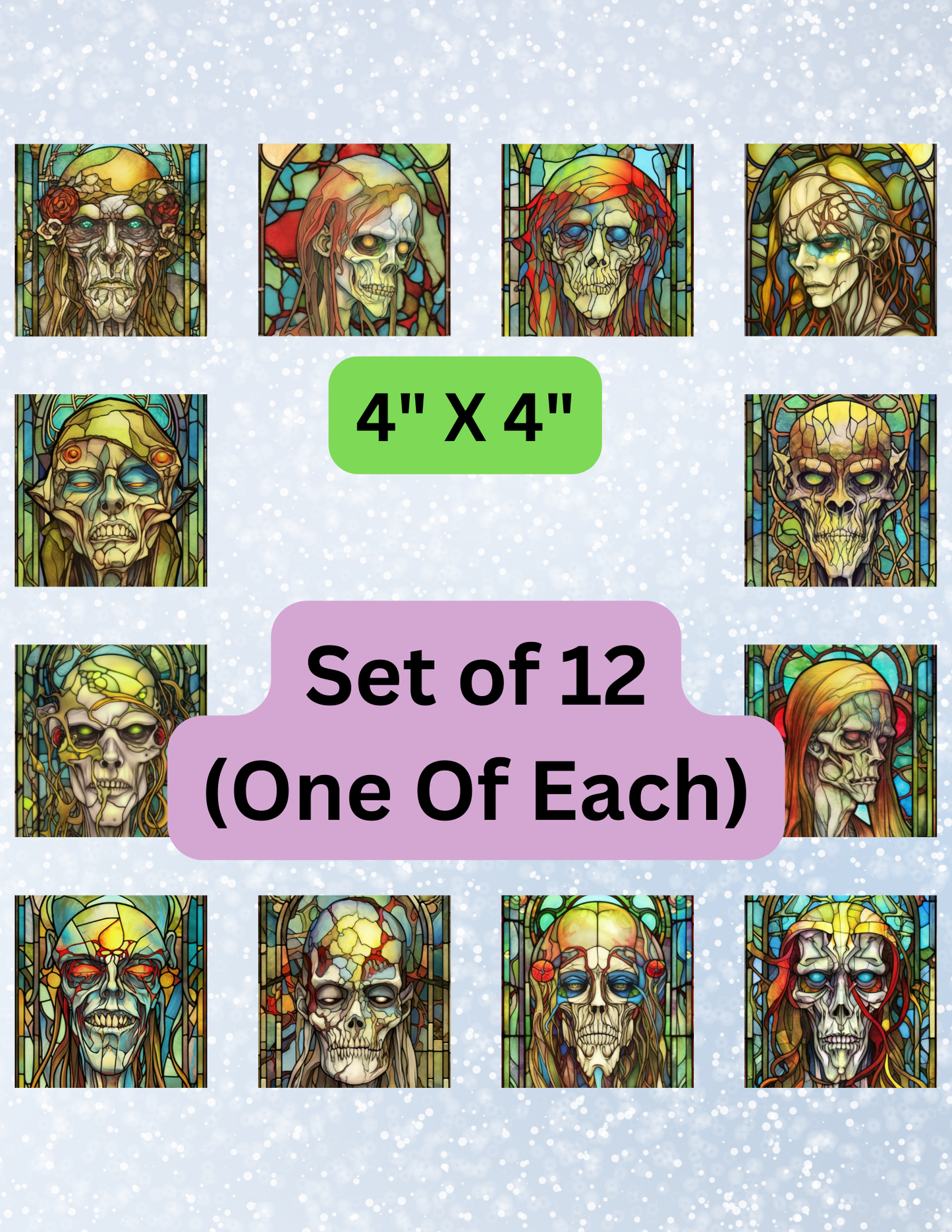 "Stained Glass Zombies" Premium Diamond Painting Release Papers