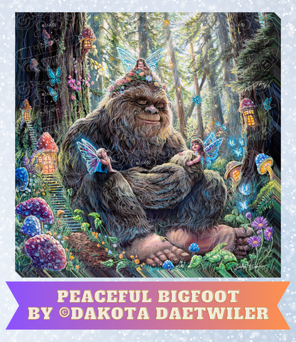 "Peaceful Bigfoot" by ©Dakota Daetwiler Decorative Diamond Painting Release Papers