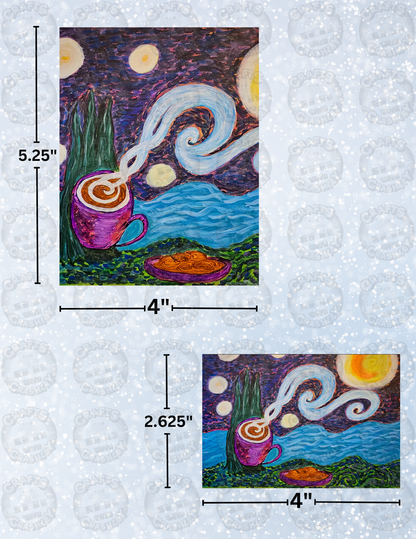 "Starry Night Coffee" By Ginny Kollmeier Decorative Diamond Painting Release Papers