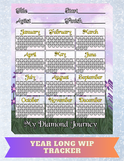 "Year Long WIP Tracker" Decorative Diamond Painting Release Papers