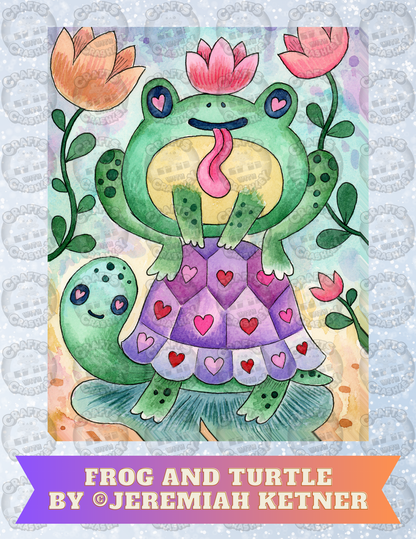 "Turtle and Frog" by ©Jeremiah Ketner Decorative Diamond Painting Release Papers