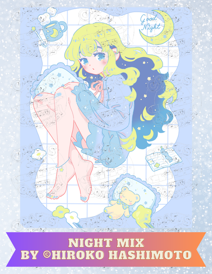 "Night Mix" by ©Hiroko Hashimoto Decorative Diamond Painting Release Papers