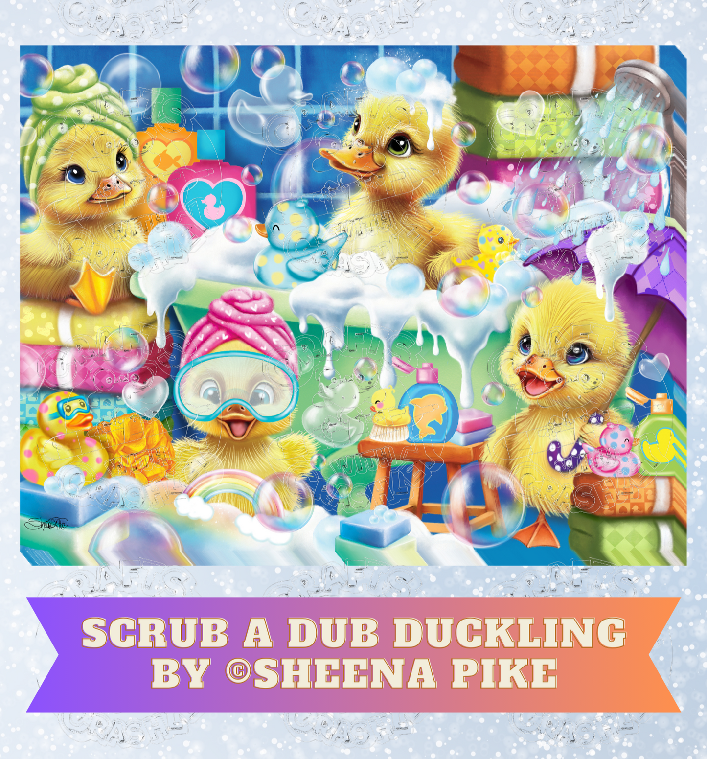 "Scrub a Dub Duckling" by ©Sheena Pike Premium Decorative Release Papers for Diamond Painting