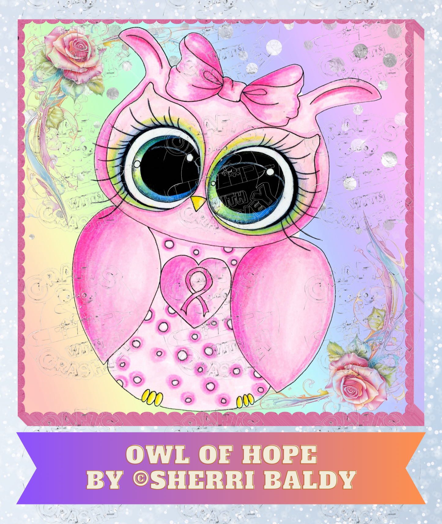 "Owl of Hope" by ©Sherri Baldy Premium Decorative Release Papers for Diamond Painting