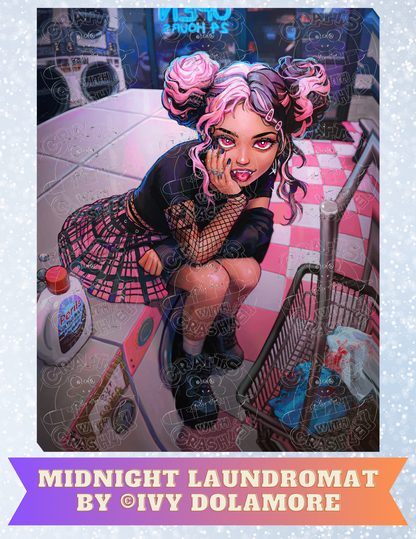 "Midnight Laundromat" By ©Ivy Dolamore Decorative Diamond Painting Release Papers