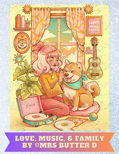 "Love, Music, & Family" by ©Mrs Butter D Decorative Diamond Painting Release Papers